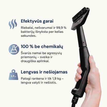 AVIO™ garų valytuvas: efektyvūs garai, 100 % be chemikalų, 1,9 kg